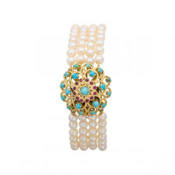 Perlenarmband - Gold, Perle - 1960 Perlenarmband - Gold, Perle - 1960
