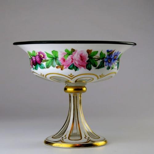 Glasschale - klares Glas, Milchglas - 1860 Glasschale - klares Glas, Milchglas - 1860
