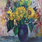 M. Dostalova - Stilleben mit Sonnenblumen in blaue M. Dostalova - Stilleben mit Sonnenblumen in blaue
