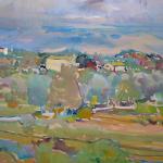 Stuchlik - Bäume und Häuser, blauer Himmel Stuchlik - Bäume und Häuser, blauer Himmel