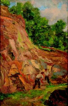 Two men in a quarry Two men in a quarry