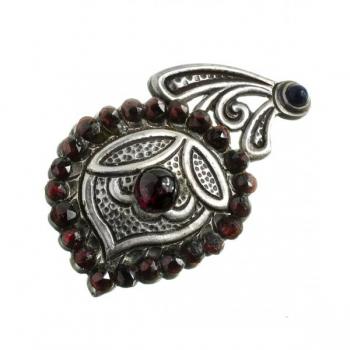 Brosche mit Granat - Silber, Tschechischer Granat - 1920 Brosche mit Granat - Silber, Tschechischer Granat - 1920
