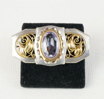 Goldene Brosche - Silber, Gelbgold - 1920 Goldene Brosche - Silber, Gelbgold - 1920