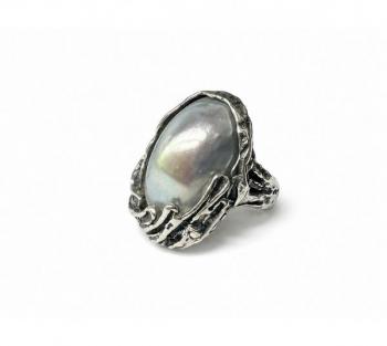 Silber Ring - Silber, Perle - 1970 Silber Ring - Silber, Perle - 1970