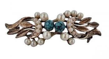 Silberbrosche - Silber, Perle - 1920 Silberbrosche - Silber, Perle - 1920