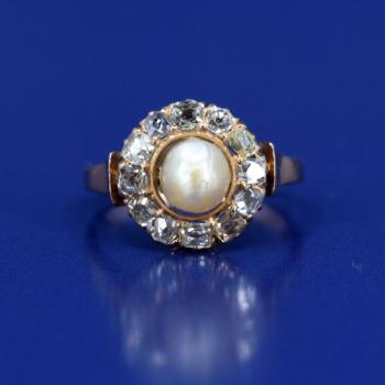 Damen Goldring - Brillant, Perle - 1870 Damen Goldring - Brillant, Perle - 1870