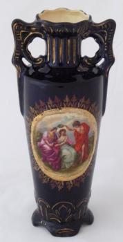 Vase aus Kobalt mit antikem Motiv - Josef Strnact, Vase aus Kobalt mit antikem Motiv - Josef Strnact,