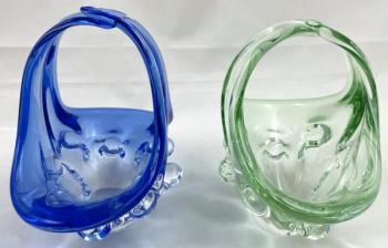 Glaskörbchen - handgemachte Glas - 1976 Glaskörbchen - handgemachte Glas - 1976