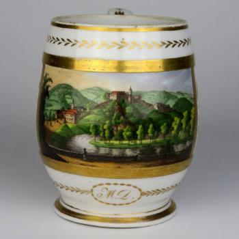 Porzellanbecher - weißes Porzellan - 1825 Porzellanbecher - weißes Porzellan - 1825