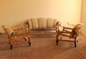 Sitzgarnitur - Holz, Leder - 1920 Sitzgarnitur - Holz, Leder - 1920