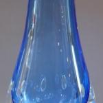 Große Kristall-Vase, blaues Glas, Luftblasen-Vladi Große Kristall-Vase, blaues Glas, Luftblasen-Vladi