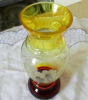 Vase - klares Glas - 1970 Vase - klares Glas - 1970