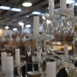 Großer Kristallleuchter, Glas, Messing, 1950, Böhmen Großer Kristallleuchter, Glas, Messing, 1950, Böhmen