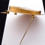 Goldbrosche und Vorhang mit großem Cameo Goldbrosche und Vorhang mit großem Cameo