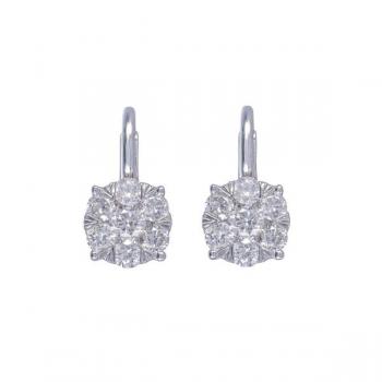 Goldene Ohrringe mit Diamanten - Gold, Diamant - 2024 Goldene Ohrringe mit Diamanten - Gold, Diamant - 2024