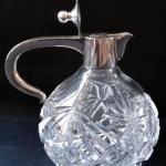 Geschliffenes Glas Krug mit Silber - Theodor Mülle Geschliffenes Glas Krug mit Silber - Theodor Mülle