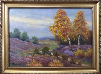 Landschaft mit Birken und Heidekraut Landschaft mit Birken und Heidekraut