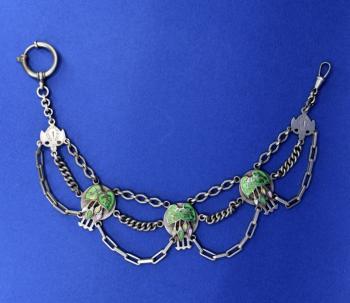 Uhrkette - Metall, Email - 1900 Uhrkette - Metall, Email - 1900