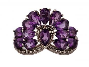 Silber Ring - Silber, Amethyst - 1980 Silber Ring - Silber, Amethyst - 1980
