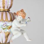 Fünfarmiger Kronleuchter - bemaltes Porzellan - 1970 Fünfarmiger Kronleuchter - bemaltes Porzellan - 1970