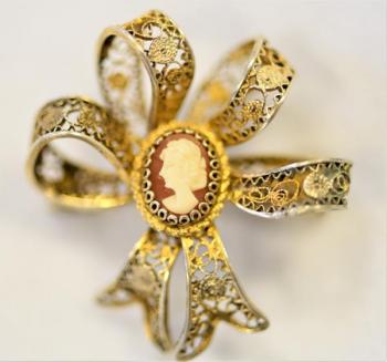 Kamee-Brosche - Silber, Kamee - 1890 Kamee-Brosche - Silber, Kamee - 1890
