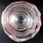 Dickwandige Vase mit rubinroten und weißen Fäden Dickwandige Vase mit rubinroten und weißen Fäden