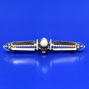 Goldene Brosche - Gold, Perle - 1890 Goldene Brosche - Gold, Perle - 1890