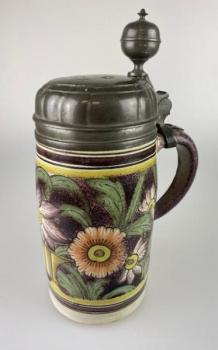Bierkrug mit Zinndeckel - 1803 Bierkrug mit Zinndeckel - 1803