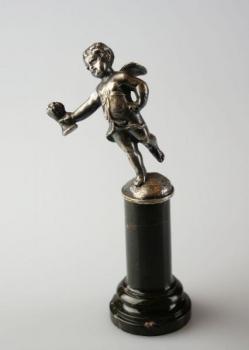 Skulptur - patiniertes Metall, Marmor - 1880 Skulptur - patiniertes Metall, Marmor - 1880