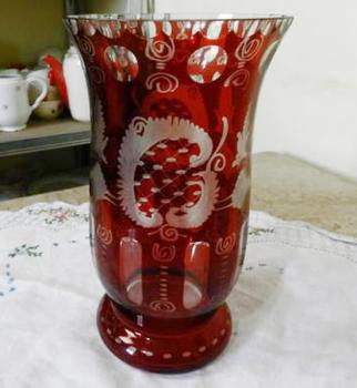 Vase - klares Glas - 1960 Vase - klares Glas - 1960