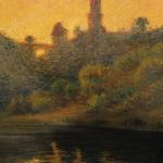 Romantische Landschaft mit Burg - 1907 Romantische Landschaft mit Burg - 1907