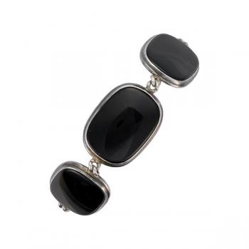 Silber Armband - Onyx, Silber - 1970 Silber Armband - Onyx, Silber - 1970