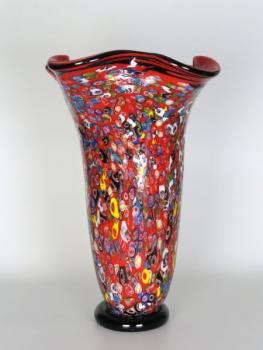 Vase - rotes Glas - 1980 Vase - rotes Glas - 1980