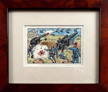 Türkische Artilleristen, die die Küstenfestung im Türkische Artilleristen, die die Küstenfestung im