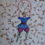 Sechs Untertassen mit Chinoiserien - Klösterle, Ja Sechs Untertassen mit Chinoiserien - Klösterle, Ja