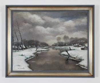 Winterlandschaft - Holz, Leinwand - 1950 Winterlandschaft - Holz, Leinwand - 1950