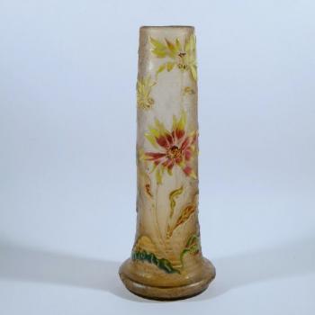 Vase - ockerfarbenes Glas - 1900 Vase - ockerfarbenes Glas - 1900