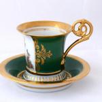 Tasse mit Miniatur der Ballerina Carlotta Grisi -  Tasse mit Miniatur der Ballerina Carlotta Grisi -