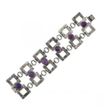 Silber Armband - Silber, Amethyst - 1970 Silber Armband - Silber, Amethyst - 1970