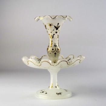 Glas-Aufsatzschale - Milchglas - 1850 Glas-Aufsatzschale - Milchglas - 1850