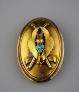 Brosche - Gold, türkis - 1870 Brosche - Gold, türkis - 1870