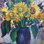 M. Dostalova - Stilleben mit Sonnenblumen in blaue M. Dostalova - Stilleben mit Sonnenblumen in blaue