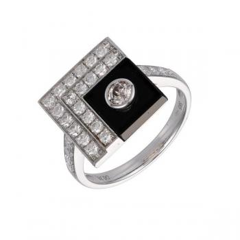 Weißgold Ring - Onyx, Gold - 2024 Weißgold Ring - Onyx, Gold - 2024