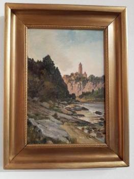 Romantische Landschaft mit Burg - Karel Liebscher - 1885 Romantische Landschaft mit Burg - Karel Liebscher - 1885