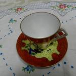 Tasse und Untertasse - weißes Porzellan - 1930 Tasse und Untertasse - weißes Porzellan - 1930