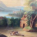 Romantische Landschaft mit Burg - 1890 Romantische Landschaft mit Burg - 1890