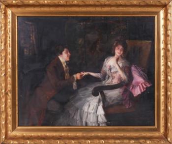 Galante Szene - Jan Skramlík - 1900 Galante Szene - Jan Skramlík - 1900