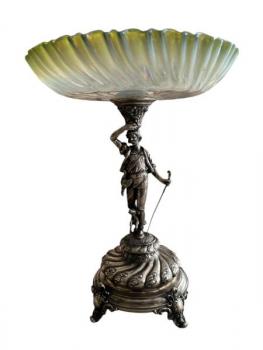 Silberne Aufsatzschale - Silber, Opalglas - 1900 Silberne Aufsatzschale - Silber, Opalglas - 1900