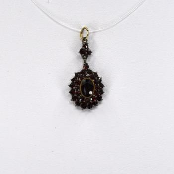 Anhänger - Metall, Tschechischer Granat - 1890 Anhänger - Metall, Tschechischer Granat - 1890