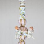 Fünfarmiger Kronleuchter - bemaltes Porzellan - 1970 Fünfarmiger Kronleuchter - bemaltes Porzellan - 1970